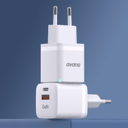 Ładowarka sieciowa GaN 33W PPS USB-C USB-A biała