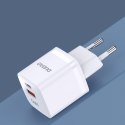 Ładowarka sieciowa GaN 33W PPS USB-C USB-A biała