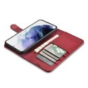 Skórzane etui portfel do Galaxy S22+ Leather Wallet Case bordowy