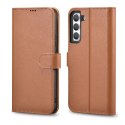 Skórzane etui portfel do Galaxy S22+ Leather Wallet Case brązowy