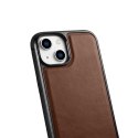 Etui pokryte naturalną skórą do iPhone 14 Leather Oil Wax ciemny brąz