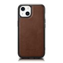 Etui pokryte naturalną skórą do iPhone 14 Plus Leather Oil Wax ciemny brąz