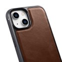 Etui pokryte naturalną skórą do iPhone 14 Plus Leather Oil Wax ciemny brąz