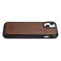 Etui pokryte naturalną skórą do iPhone 14 Plus Leather Oil Wax ciemny brąz