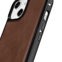 Etui pokryte naturalną skórą do iPhone 14 Plus Leather Oil Wax ciemny brąz