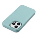 Skórzane etui iPhone 14 Pro Max magnetyczne z MagSafe Litchi Premium Leather Case zielony