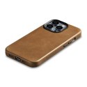 Skórzane etui iPhone 14 Pro Max magnetyczne z MagSafe Oil Wax Premium Leather Case jasny brąz