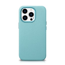 Skórzane etui iPhone 14 Pro magnetyczne z MagSafe Litchi Premium Leather Case zielony