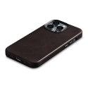 Skórzane etui iPhone 14 Pro magnetyczne z MagSafe Oil Wax Premium Leather Case ciemny brąz