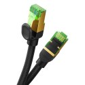 Szybki kabel sieciowy LAN RJ45 cat.8 40Gbps pleciony 10m czarny