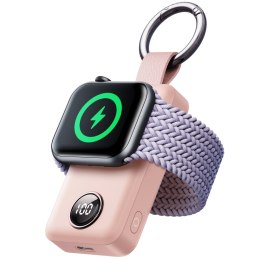 Mini Powerbank breloczek 2000mAh 3W z ładowarką do Apple Watch różowy