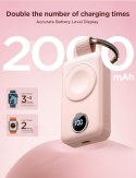 Mini Powerbank breloczek 2000mAh 3W z ładowarką do Apple Watch różowy