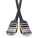 Szybki kabel sieciowy patchcord RJ45 10Gbps Cat 7 Speed Seven 8m czarny