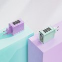 Ładowarka sieciowa GaN 65W 3 porty 1x USB 2x USB-C różowa