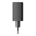 Szybka ładowarka sieciowa 40W 2x USB-C QC PD czarna