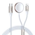 2w1 Kabel Lightning do iPhone i ładowarka indukcyjna do Apple Watch USB-C 1.5m biały