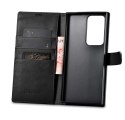 Etui skórzany pokrowiec portfel do Samsung Galaxy S23 Ultra Wallet Case czarne