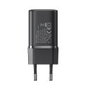 Szybka ładowarka sieciowa 30W USB-A i USB-C PD QC AFC FCP czarna