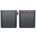 Uniwersalna ładowarka podróżna GaN 2x USB-A 3x USB-C wtyczki UK EU USA AUS czarna