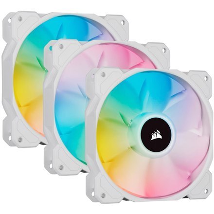 Corsair | Wentylator 120mm White PWM, Potrójny Pakiet z Lighting Node CORE | iCUE SP120 RGB ELITE Performance | Wentylator obudo