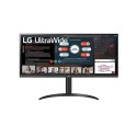 LG 34WP550-B 34" Monitor | IPS | UltraWide | Full HD | 21:9 | 5ms | 200 cd/m² | Czarny | Wyjście na słuchawki | 2x HDMI | 75Hz