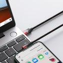 Kabel przewód kątowy MVP 2 z bocznym wtykiem USB-C / iPhone Lightning 2m - czerwony