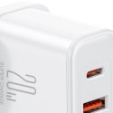 Ładowarka sieciowa wtyczka angielska UK FlashSeries USB-A USB-C 20W biała