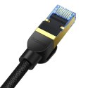 Szybki kabel sieciowy LAN RJ45 cat.7 10Gbps plecionka 25m czarny