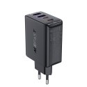 Ładowarka sieciowa PD 45W GaN z 4 portami 2x USB-C + 2x USB-A czarna