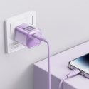 Ładowarka sieciowa z wyświetlaczem PD 30W GaN3 USB-C fioletowa