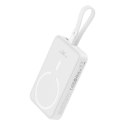 Mini Powerbank MagSafe 10000mAh 20W z kablem Lightning do iPhone 0.3m biały