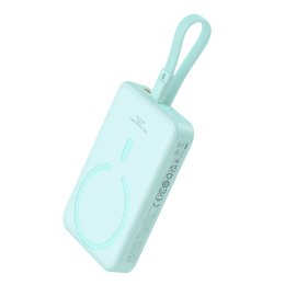 Mini Powerbank MagSafe 10000mAh 20W z kablem Lightning do iPhone 0.3m niebieski