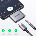 Adapter audio do słuchawek mikrofonu ładowania USB-C miniJack 3.5mm szary