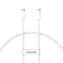 Kabel przewód USB-C - USB-C 240W PD 8K 60Hz 40Gb/s 1m biały