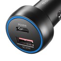 Ładowarka samochodowa USB-C USB-A PD 60W z podświetleniem LED czarna