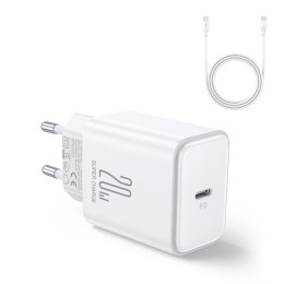 Ładowarka sieciowa USB-C PD 20W + kabel USB-C JR-TCF06 biała