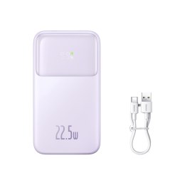 Powerbank z wyświetlaczem 20000mAh 22.5W Comet Series + kabel USB-A - USB-C 0.3m fioletowy