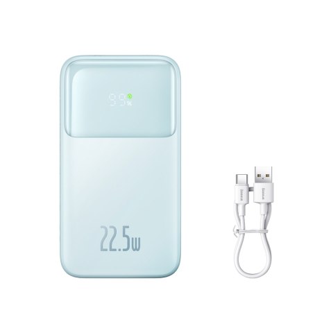 Powerbank z wyświetlaczem 20000mAh 22.5W Comet Series + kabel USB-A - USB-C 0.3m niebieski