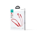 Sportowe słuchawki bezprzewodowe Bluetooth 5.3 typu NeckBand czerwone