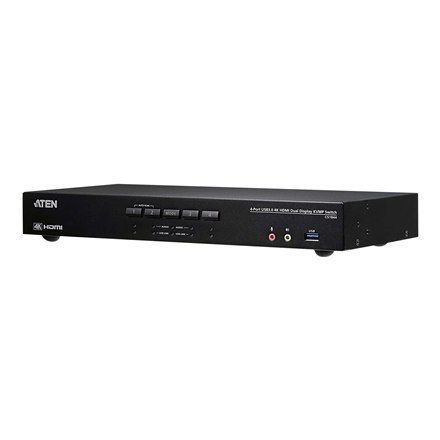 Aten CS1844-AT-G 4-portowy przełącznik KVM True 4K HDMI Dual-View z audio i koncentratorem USB 3.0 | Aten