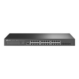 Zarządzany przełącznik TP-LINK TL-SG3428X-M2 JetStream 24-portowy z 2.5GBASE-T i 4 gniazdami 10GE SFP+. Wzmacniacz z serii JetSt