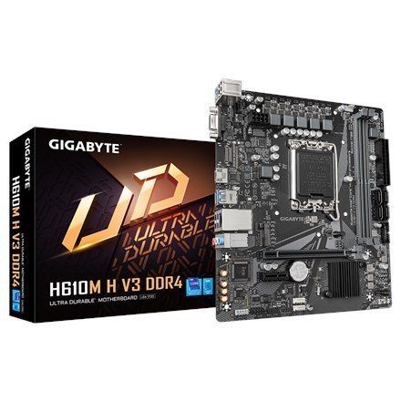 Gigabyte | H610M H V3 DDR4 | Rodzina procesorów Intel | Gniazdo procesora LGA1700 | DDR4 DIMM | Obsługiwane interfejsy dysków tw