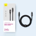 Kabel przewód USB-C w oplocie 480Mb/s 240W Tungsten Gold 3m czarny