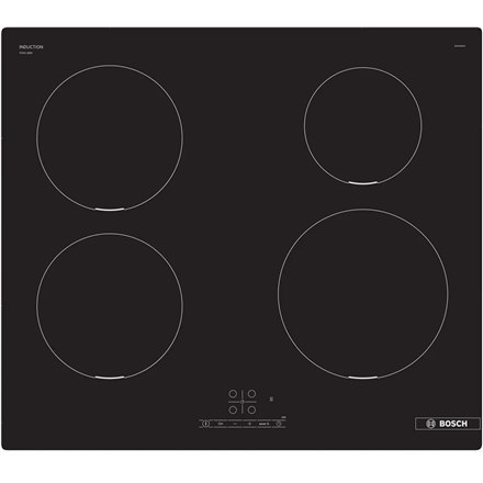 Płyta Bosch | PIE611BB5E | Indukcja | Liczba palników/stref gotowania 4 | Dotykowa | Timer | Czarna | Wyświetlacz
