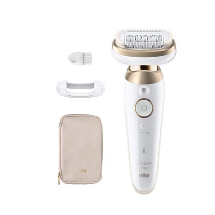 Braun Epilator | 9-011 3D Silk-epil 9 Flex | Operating time (max) 50 min | Number of power levels 2 | Wet & Dry | White/Gold