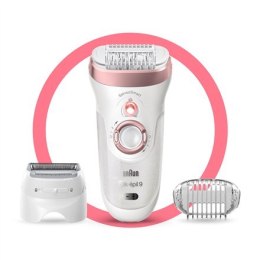 Braun Epilator | SE9730 Silk-epil 9 | Number of power levels 2 | Wet & Dry | White/Pink