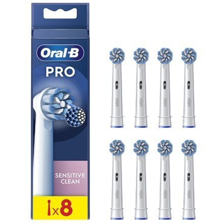 Oral-B | Wymienne główki szczoteczki do zębów | EB60X-8 Sensitive Clean Pro | Główki | Dla dorosłych | Liczba główek szczoteczki