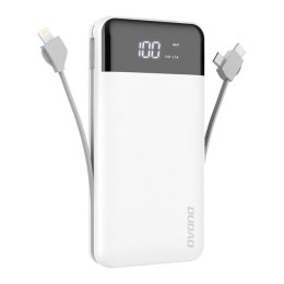 Powerbank 20000mAh K1Pro z wbudowanymi kablami microUSB USB-C Lightning biały