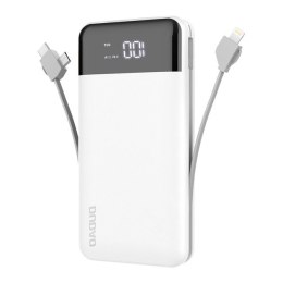 Powerbank 20000mAh K1Pro z wbudowanymi kablami microUSB USB-C Lightning biały