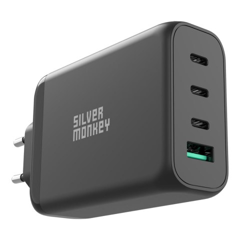 Ładowarka sieciowa GaN 130W 3x USB-C PD 1x USB-A 3.0 QC czarna